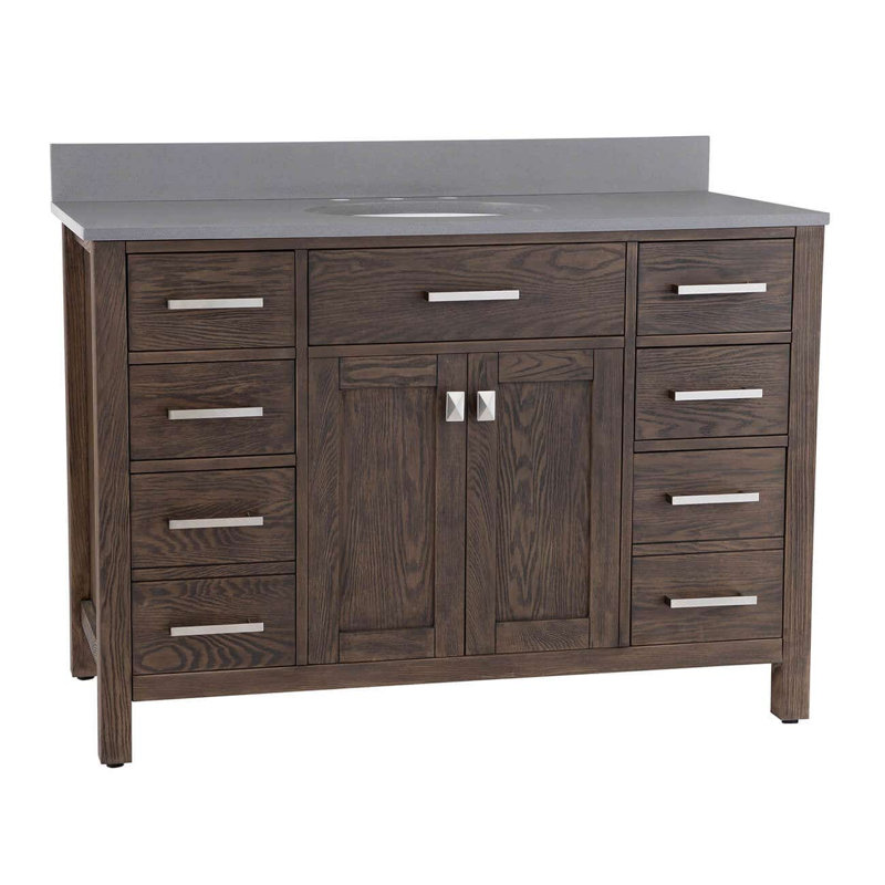 Ensemble de meuble-lavabo simple 48 po Mason Hill, Chêne foncé
