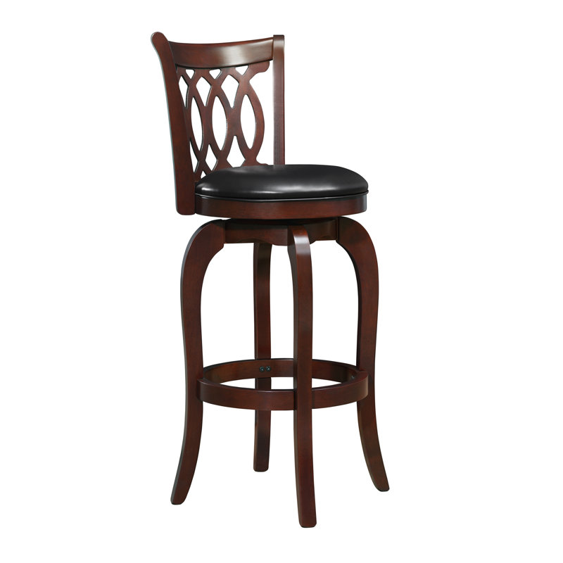 Alyn Swivel Upholstered Counter Stool with Solid Wood Frame, Bar Stool (29.9" Seat Height)