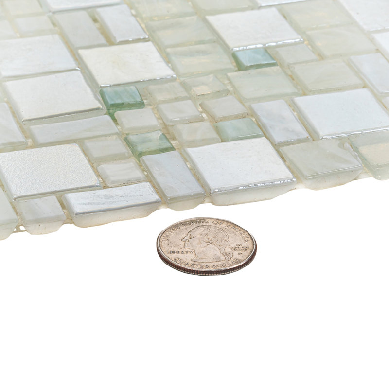 Majeste Grid Glossy Tile, White