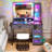 Helenann Makeup Vanity with Lighted Mirror and Stool-1937070679