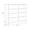 Solid Wood 110 cm W Chest of 8 Drawers