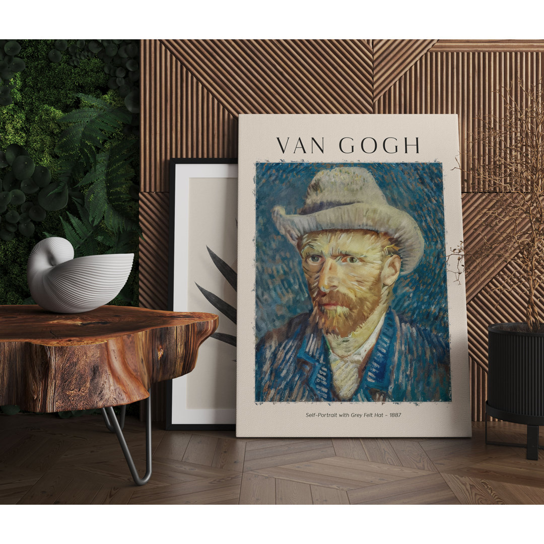 Leinwandbild Selbstporträt mit Hut von Van Gogh