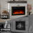  49” Modern Minimalist Electric Fireplace with Mantel, Color-Blocking Design, 12 LED Flame Colors-527377821-527377818