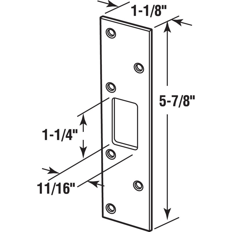 Maximum Security Deadbolt Strike 1-1/8 x 5-7/8 in. with Screws (Single Pack), Satin Nickel