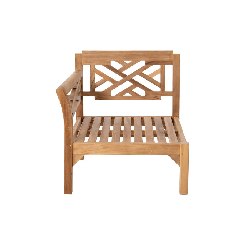Kendrica Outdoor Teak One Arm Lounge Chair, Granite