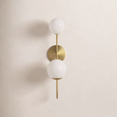 Noemie 2 Light Glass Dimmable Armed Sconce