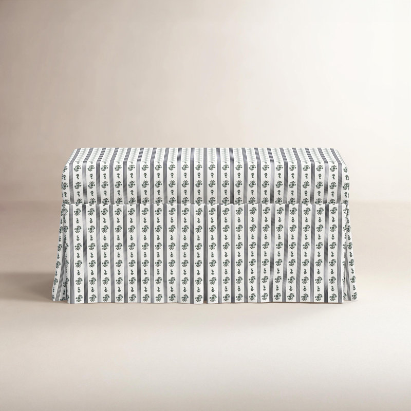 Banc de rangement à jupe Hamilton, Millie rayé indigo