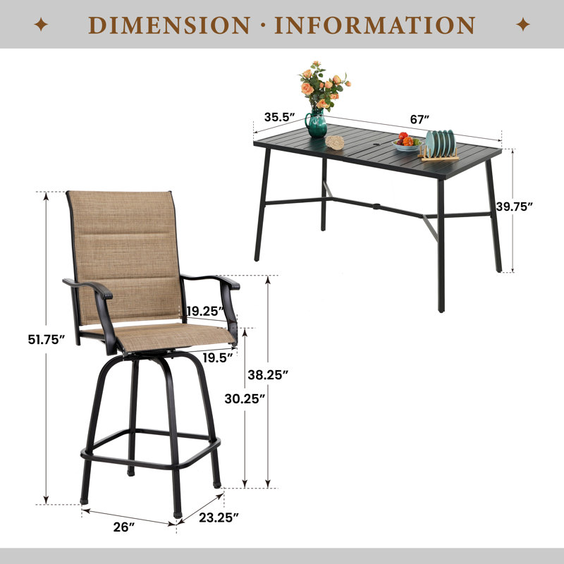 6 - Person Patio Dining Set with Rectangular Table