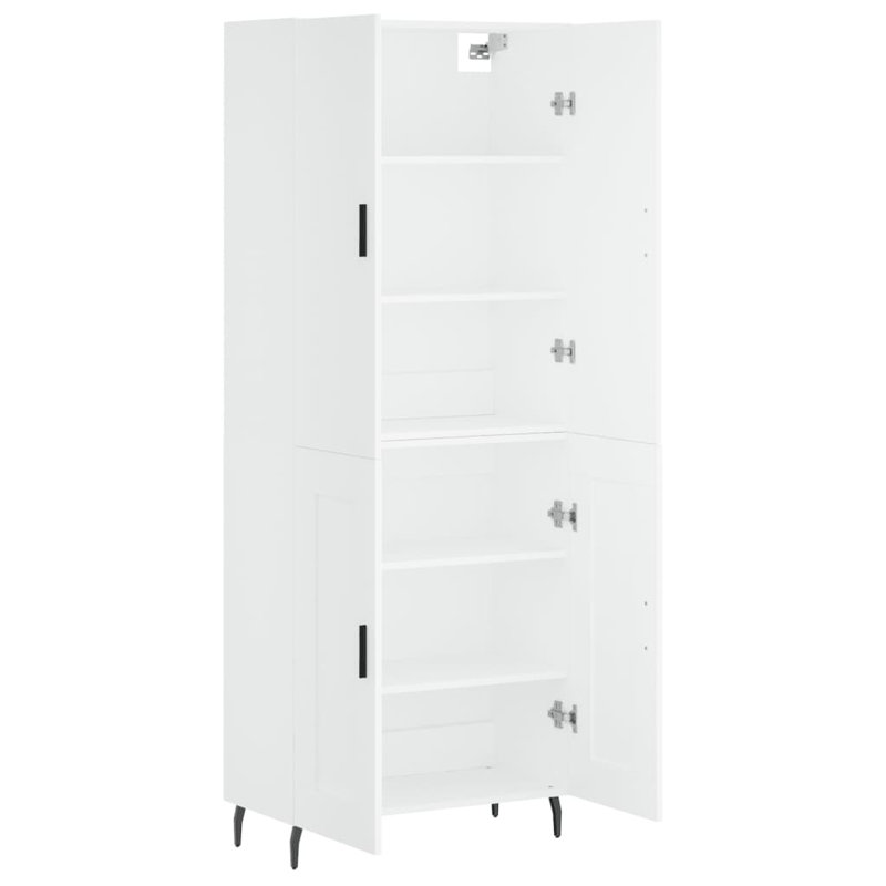 Mircle 4 Door Manufactured Wood Wardrobe, White