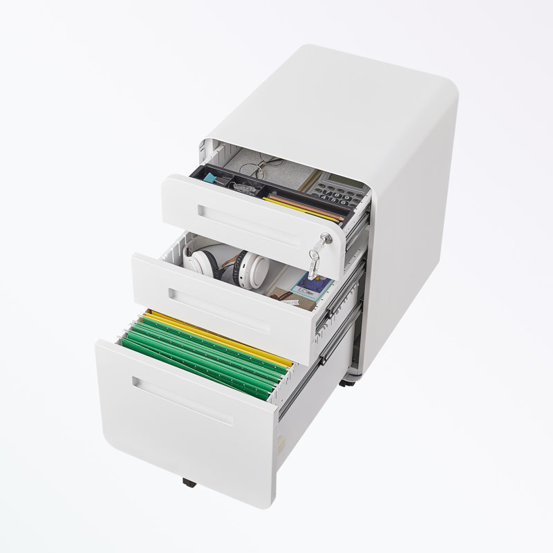 Mekala 15.75'' Wide 3 - Drawer Filing Accent, White