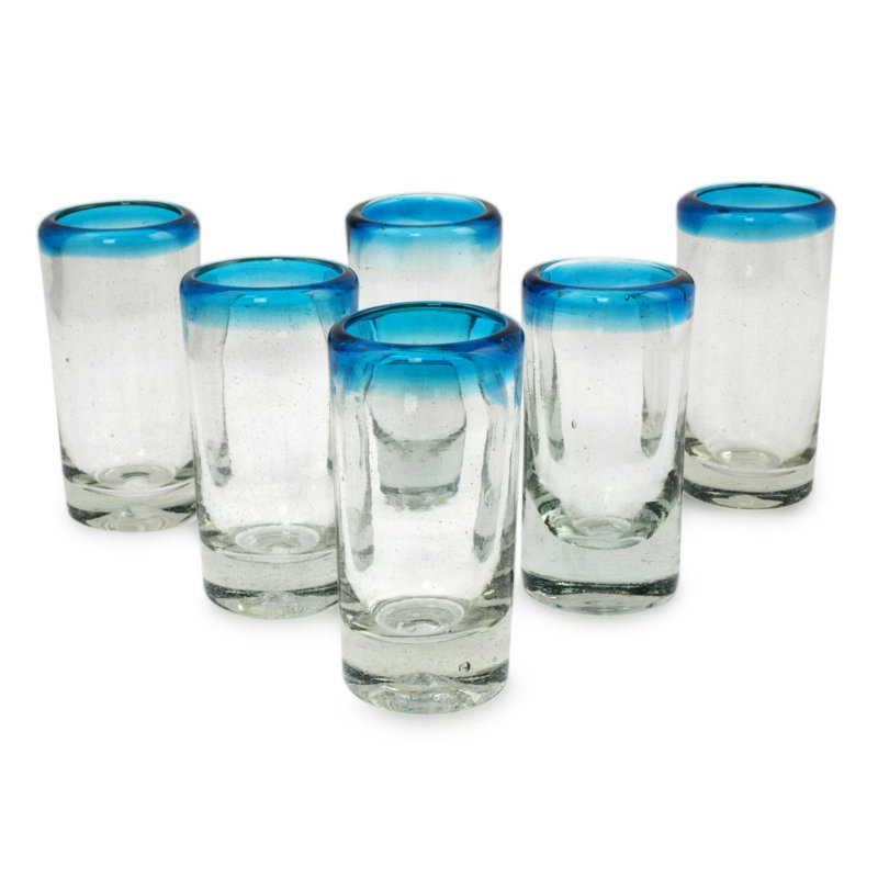 Hand Blown Tequila Shot Glasses Set of 6