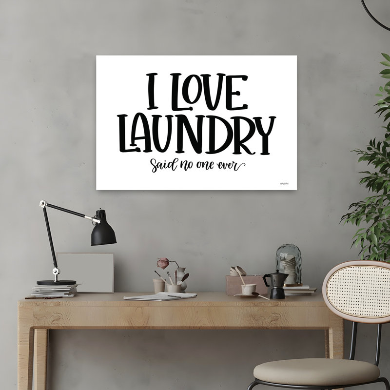 I Love Laundry, art contemporain abstrait, H 16 po x l 24 po