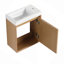 Ensemble de meuble-lavabo mural 18,5 po avec lavabo en résine, porte simple fermée, ensemble d'armoires de salle de bain, panneau de fibres à densité moyenne (KD-Packing)