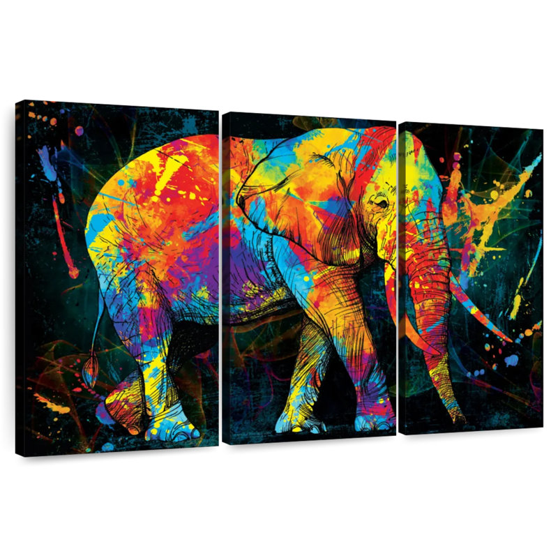 Elephant Color Grunge, 20" H x 33" W