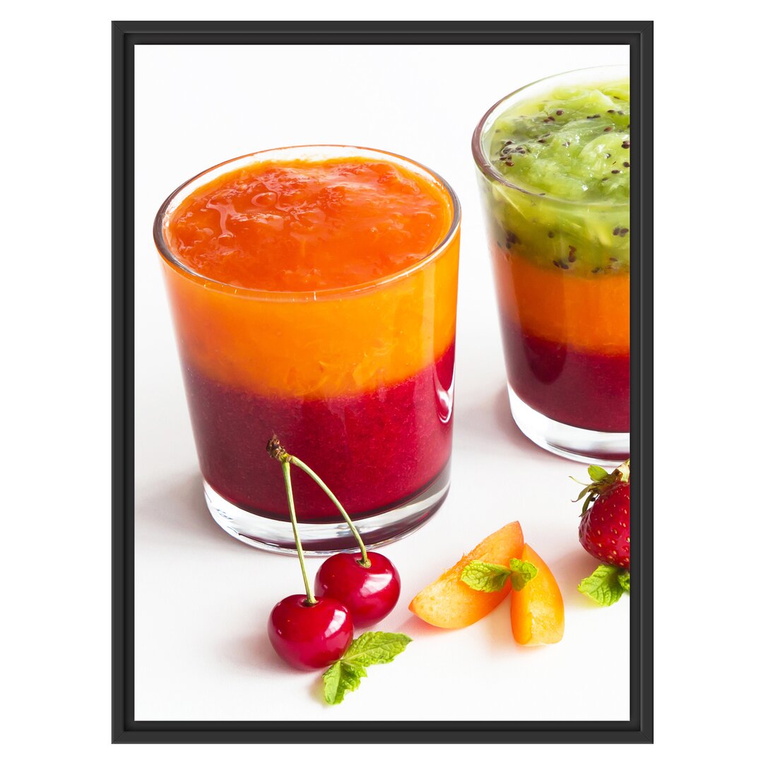 Gerahmtes Wandbild Gesunde Fruchtsmoothies