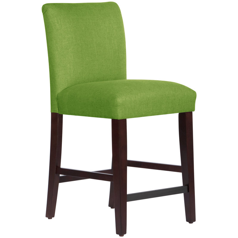 Tabouret de bar et de comptoir Sylva, Tabouret de comptoir (siège d'une hauteur de 26 p, Espresso, Vert palmier aquarelle