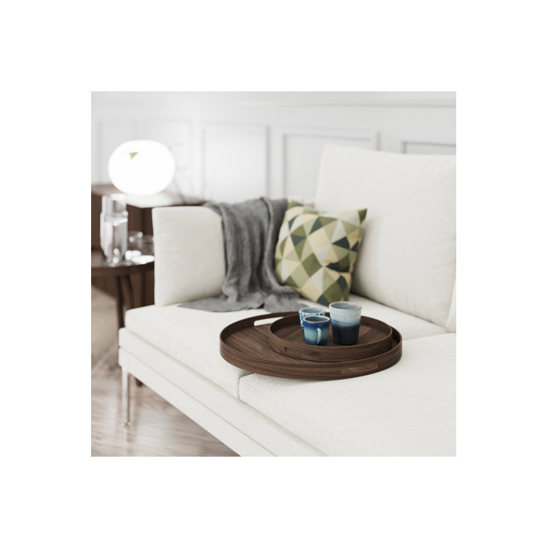 Wood Decorative Tray, Brown, 1" H x 18" W x 18" D