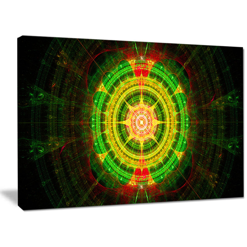 « brillante green fractal sphere », impression sur toile tendue, H 30 po x l 40 po x P 1 po