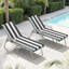 Chaises longues d'extérieur 73,9 "en aluminium avec coussins amovibles 72" et dossier réglable (ensemble de 2)-2046552945-2042238243