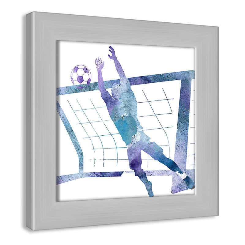 Soccer Girl Sports, 10" H x 10" W x 0.63" D, Silver Flat Framed