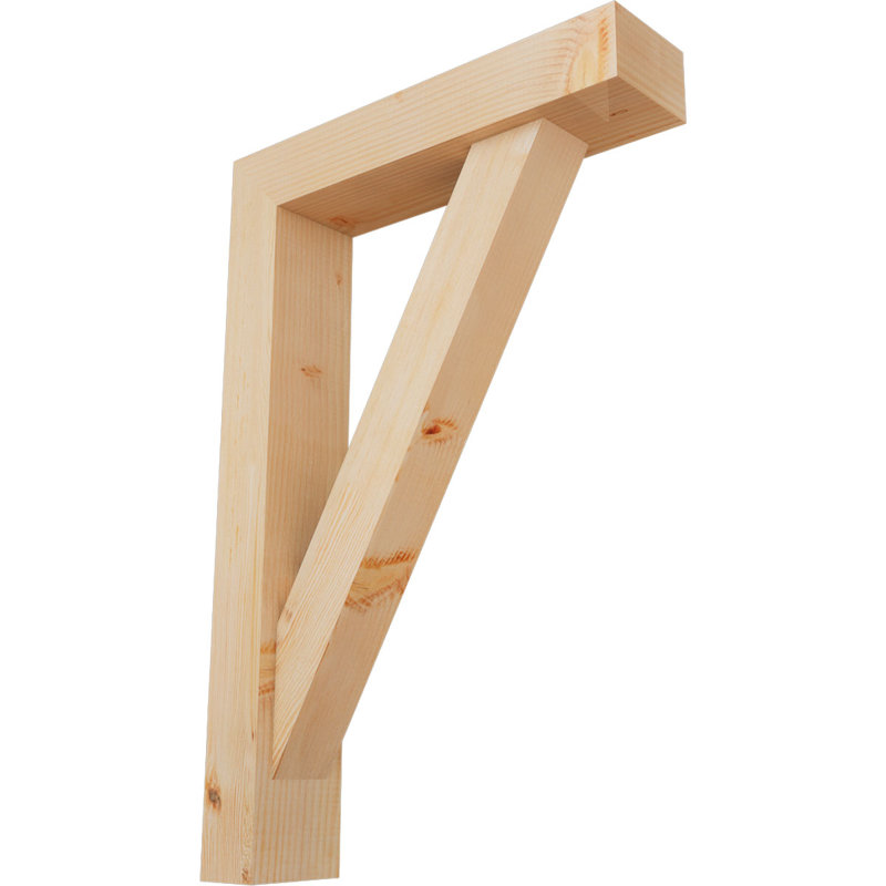 Traditional Block Bracket w/ Offset Brace, 36 x 24, 5 1/2"W Douglas Fir (Smooth)