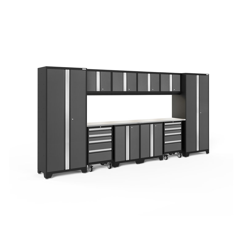 Ensemble d'armoires de rangement en acier 12 pièces Bold Series, gris, Acier inoxydable, 12
