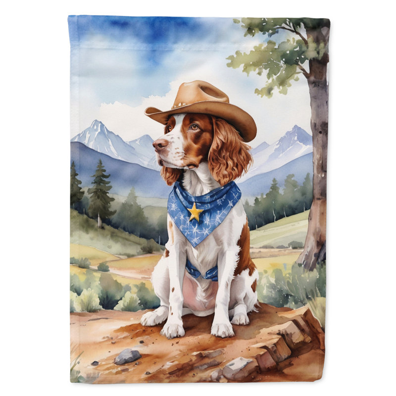 Drapeau Cowboy Welcome Garden, Épagneul Springer gallois