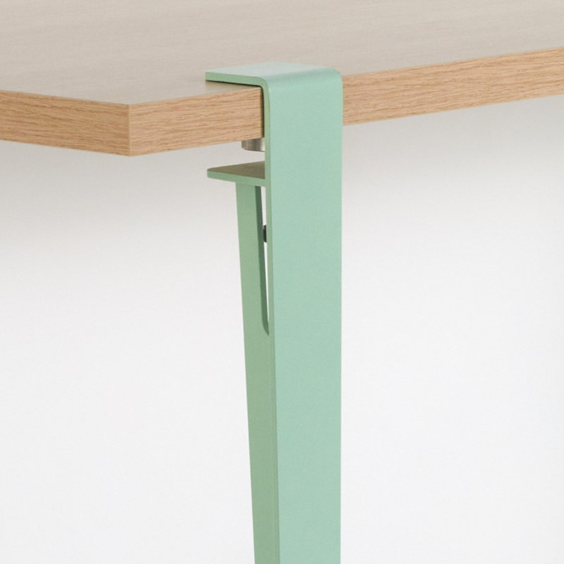 Table de salle à manger moderne pour 4 personnes, finition menthe et bois, 47,2 po x 29,5 po x 23,6 po | 100% panneau de particules enduit de mélamine, 1,2 po d'épaisseur | Pieds en acier robustes, installation facile à plat, conception élégante et fonctionnelle