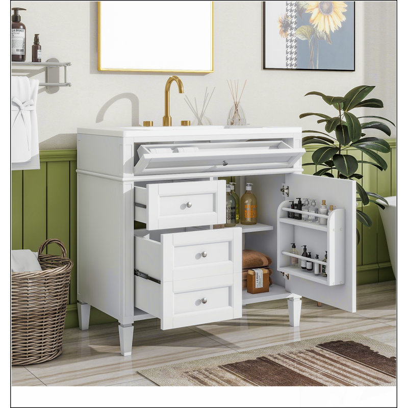 Meuble-lavabo moderne 36 po avec lavabo supérieur