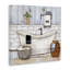Salle de bain style campagnard baignoire gris neutre dessin - peinture-1142615384-1142615389