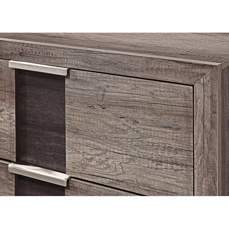 Table de chevet avec tiroirs, Brun
