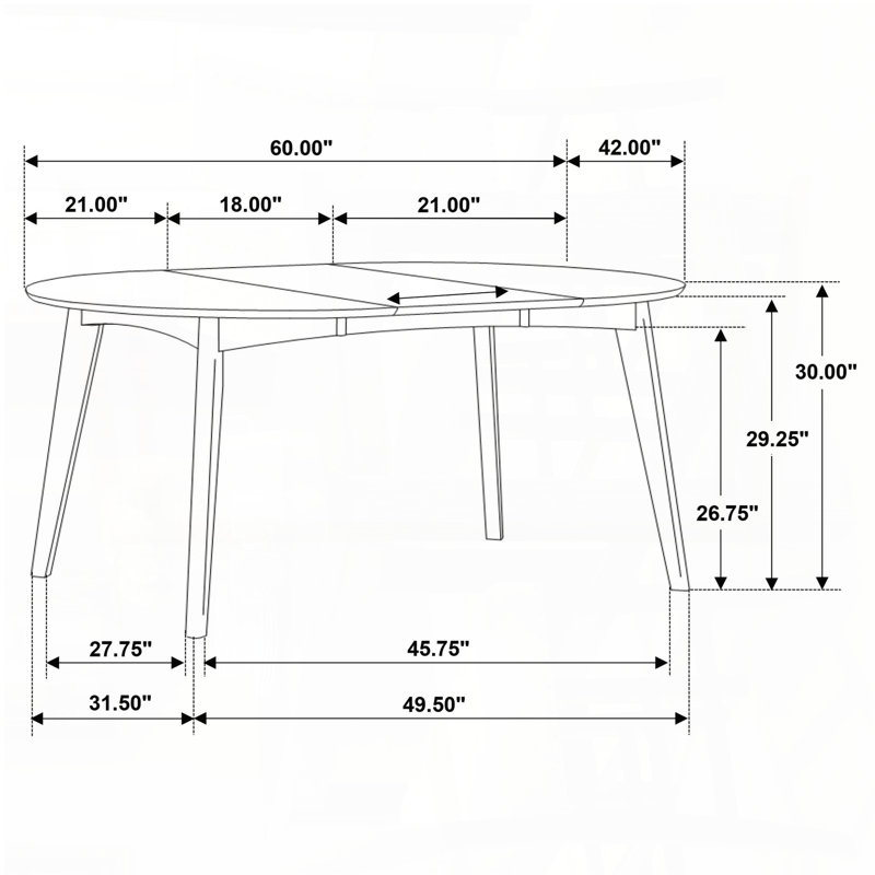 Dark Walnut Oval Extension Leaf Dining Table