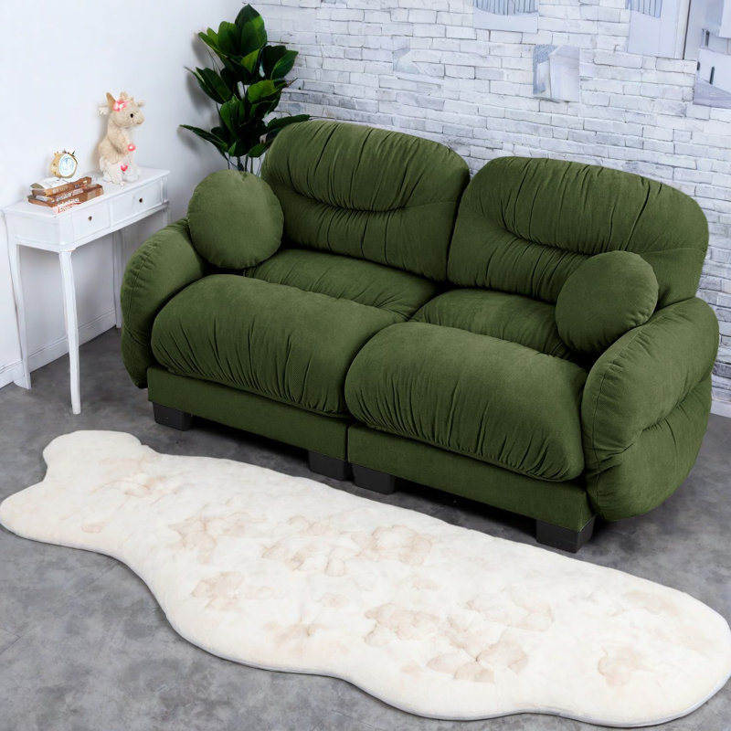 Compression Cozy Sofas Chenille 2 Seater Modern Modular Home Living