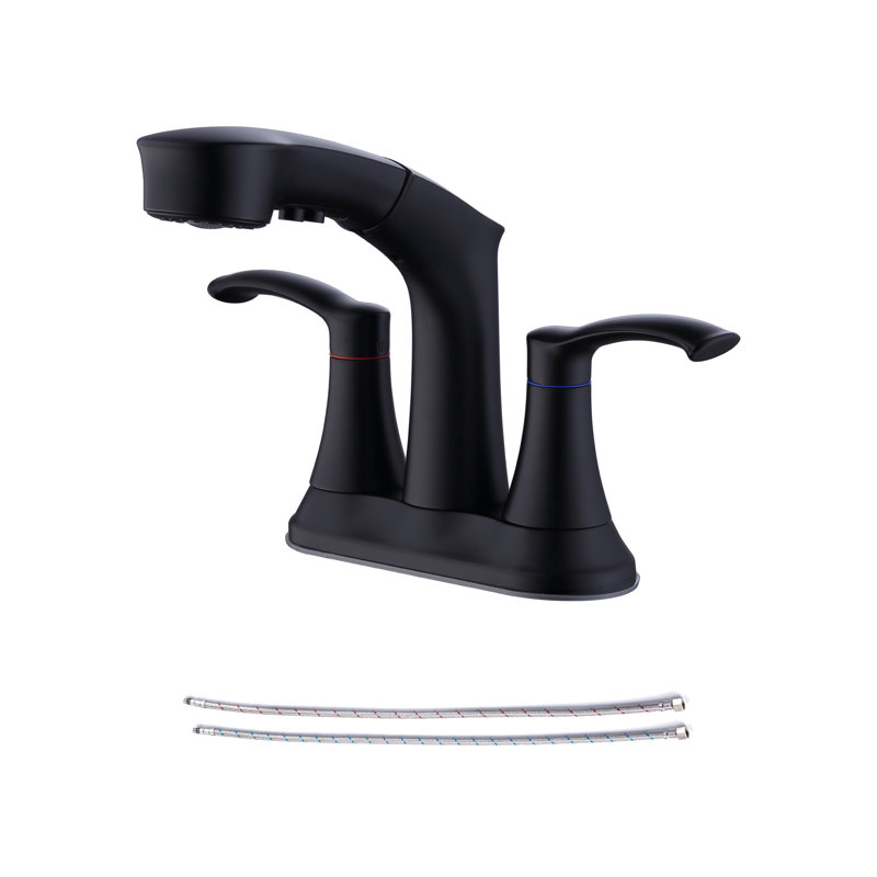 Centerset 2-handle Bathroom Faucet, Matte Black