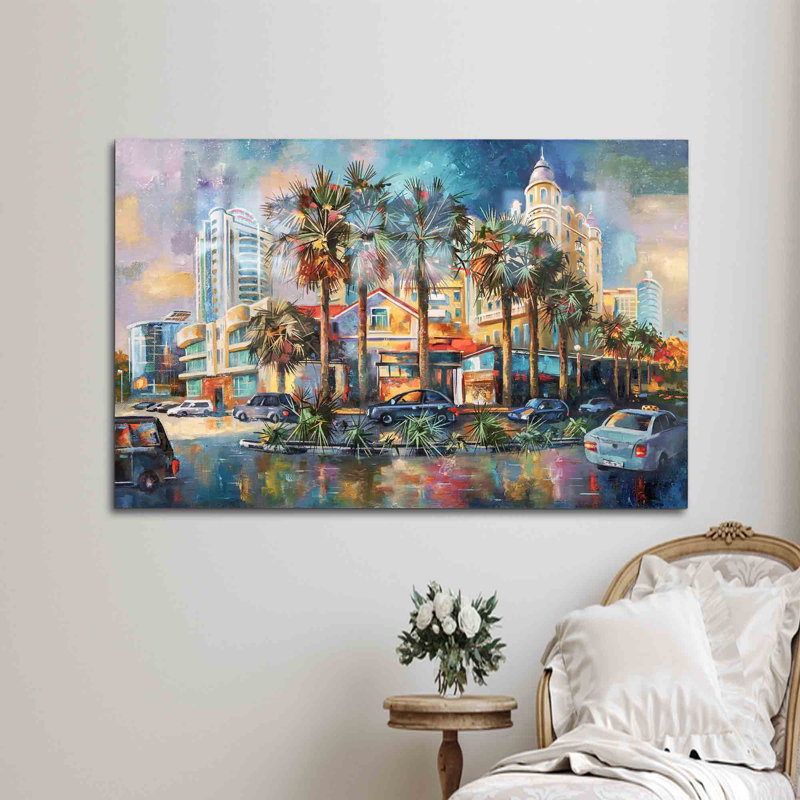 «After Rain Rain», impression d'art urbain sur verre offrant une touche de couleur vibrante pour vos besoins de décoration intérieure