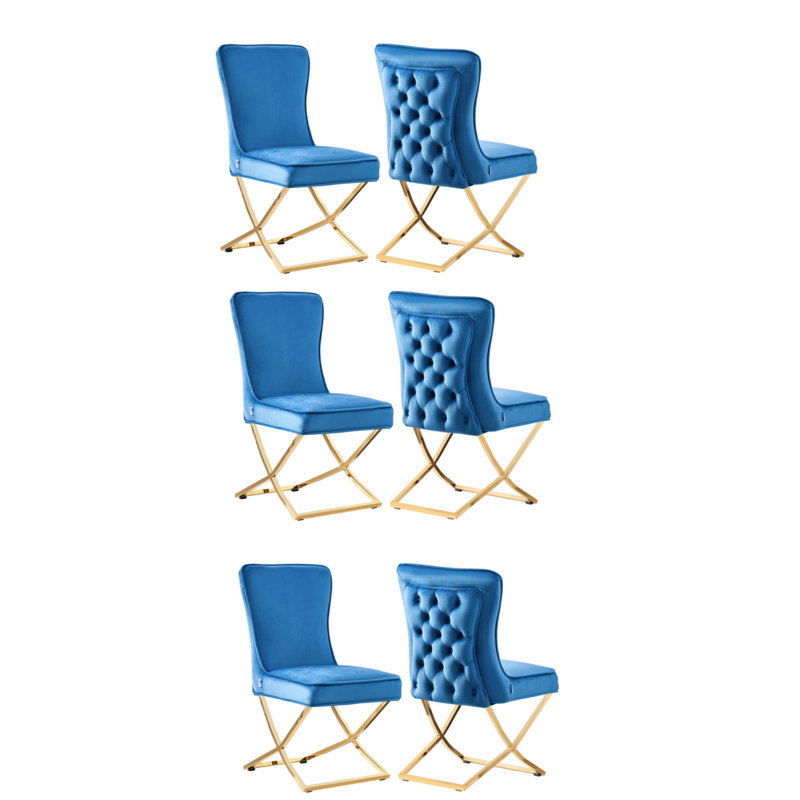 Yvelines Modern Velvet Dining Chairs - Ergonomic Velvet Upholstered Back with Stainless Steel Frame - Side Chair for Kitchen Living Room Dining Room