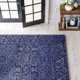 Evers Geometric Handmade Tufted Wool Navy/Ivory Area Rug