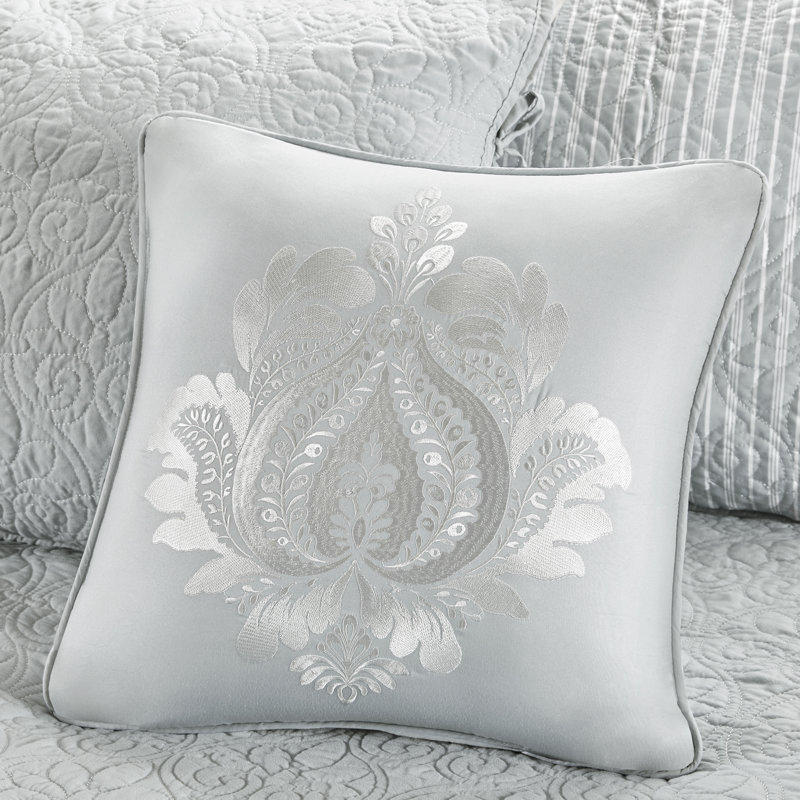 Quebec Gray Reversible Daybed Cover Set with Embroidered Pillow