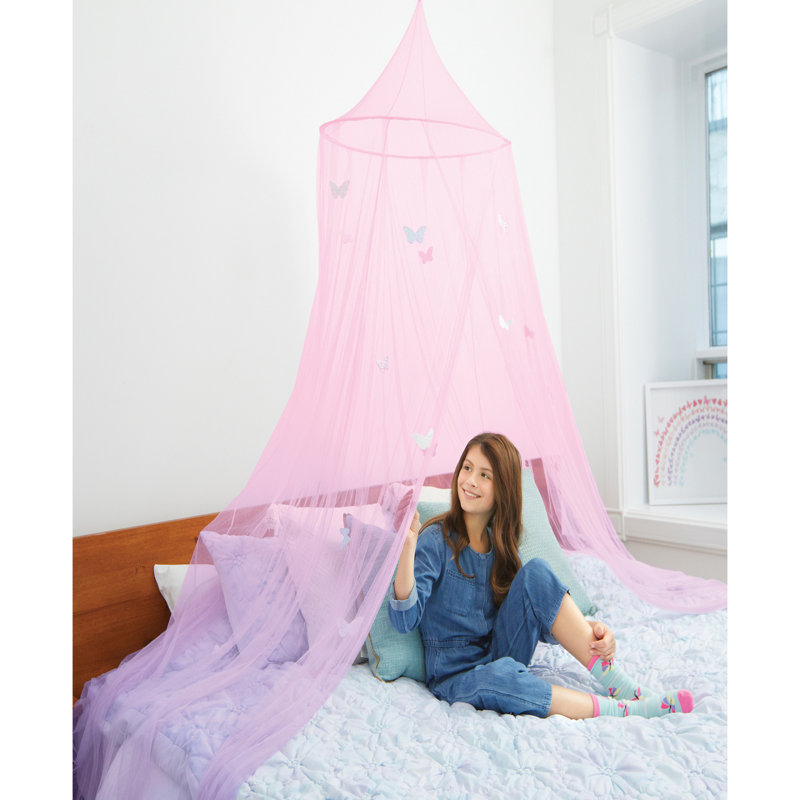 Pink and Purple Butterfly Ombre Kids Bed Canopy