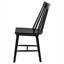 Ensemble de 2 chaises d'appoint Windsor modernes avec dossier en broche, bois massif, finition noire
