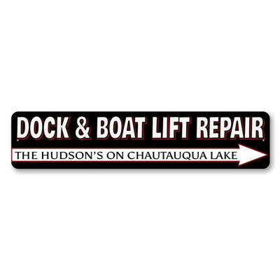 Boat Lift Repair Aluminum Sign