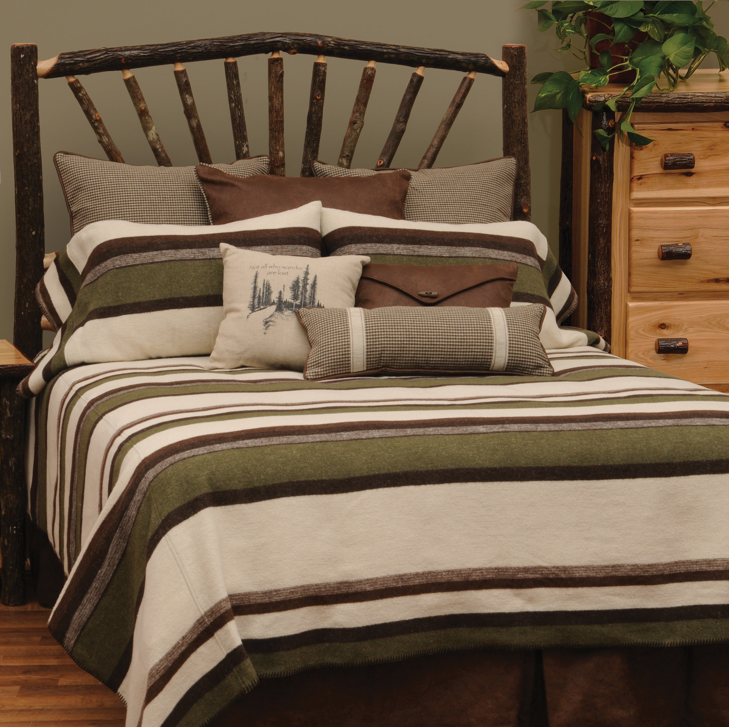 Rustic Cranberry Sage Floral Bedspread Set