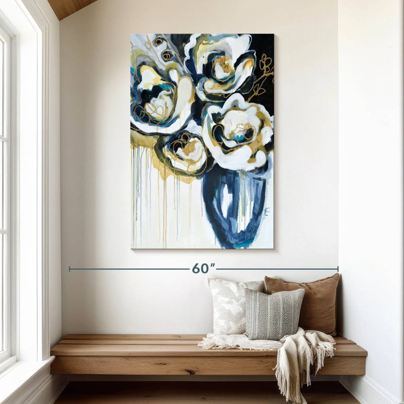 Avery Blooms In Blue, 48" H x 32" W