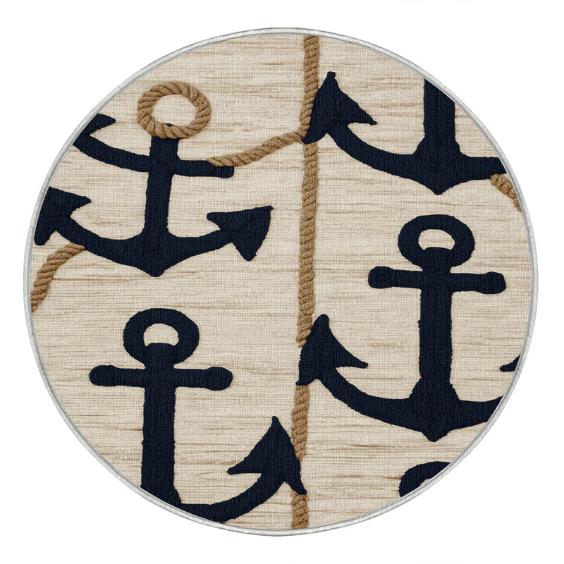 Washable Anchor Classic Coastal Area Rug, Rectangle 5' x 7'