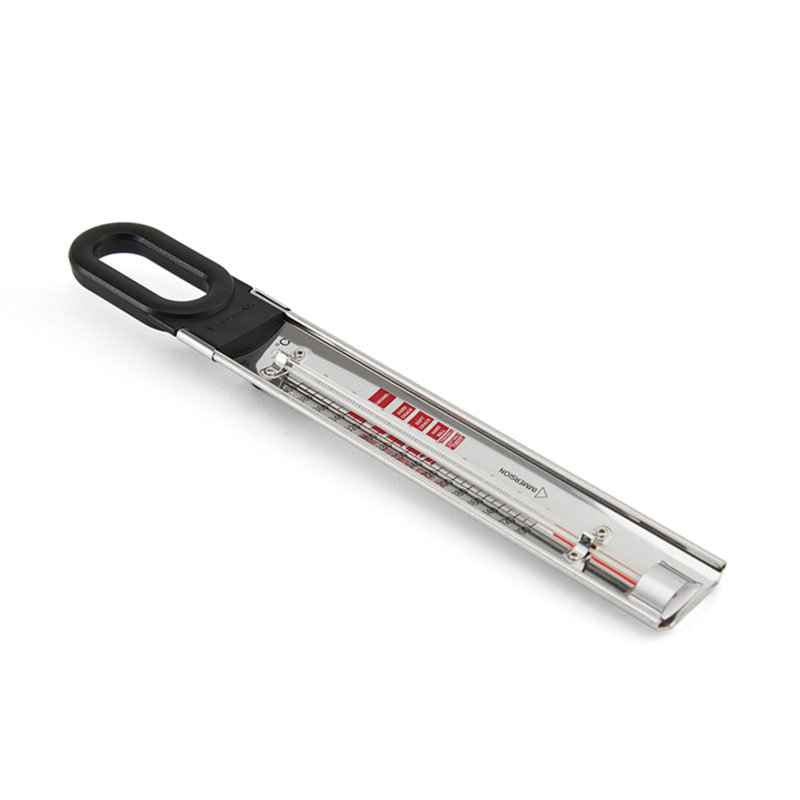 KitchenAid Curved Stainless Steel Paddle Style Candy and Deep Fry Thermometer with Pan Clip Black