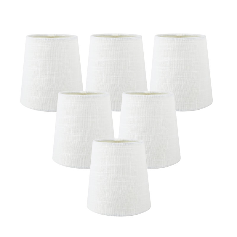 Gracie Oaks, ensemble de 6 abat-jours lustre à pince en lin Capri, 4 po x 5 po x 5 po, H 4,5 po x l 3,5 po x P 4,5 po