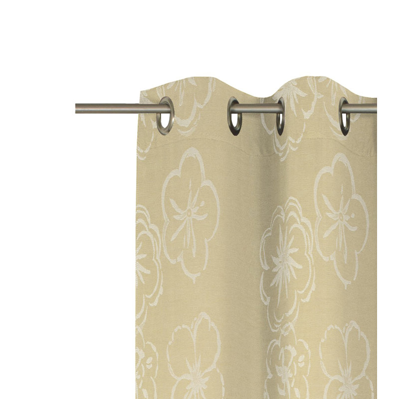 Pasadena Room Darkening Curtain Single Panel, 132 W x 245 D cm, Sand