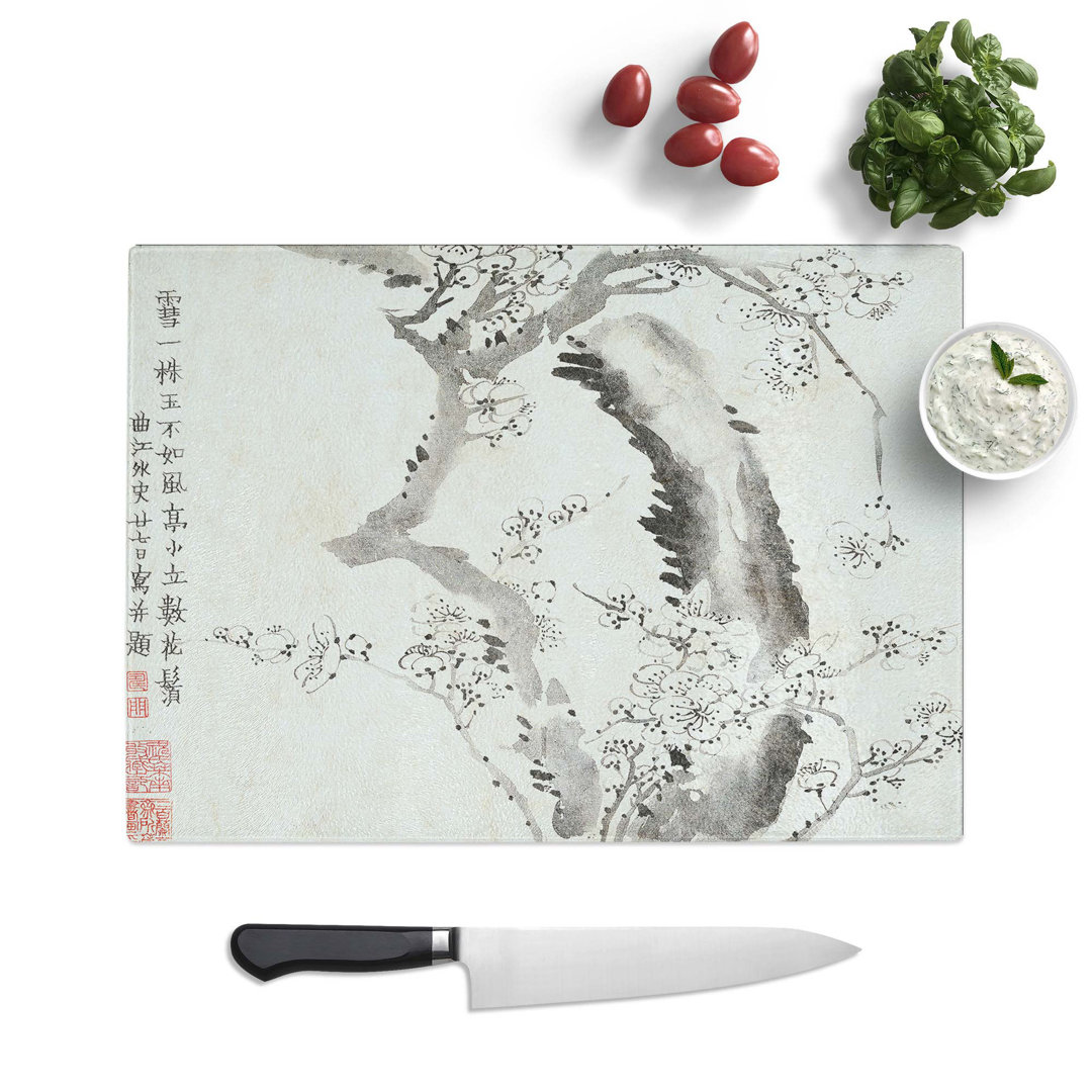 Tempered Glass Plum Blossoms Vol.8 by Jin Nong Chopping Board