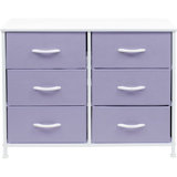 Sorbus 6 Drawers Dresser with Steel Frame, Wood Top, Fabric Bins