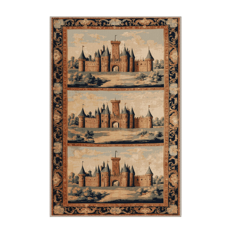 Tapis brun français lavable à la machine, Rectangulaire 3 pi x 5 pi